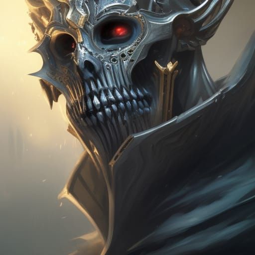 Lich King Skeletal Portrait in Dark Fantasy Style