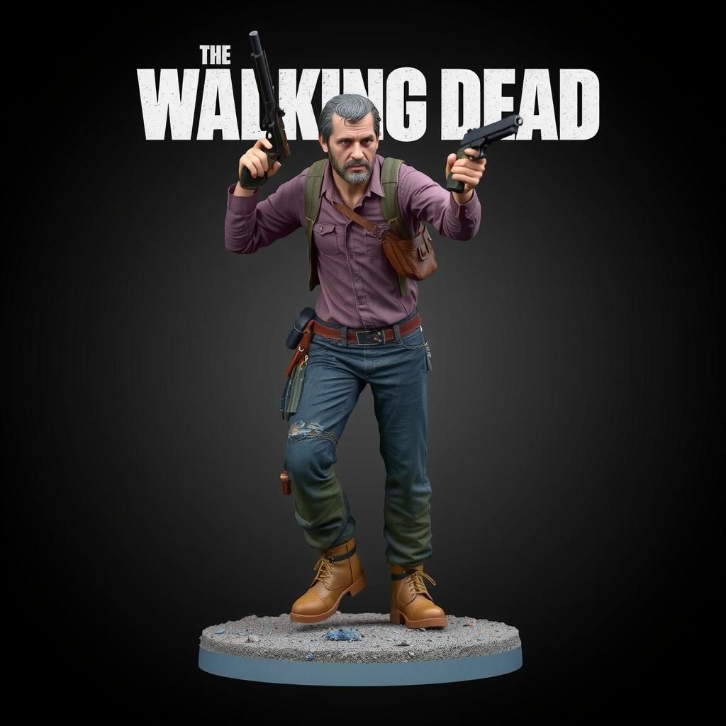 Hyper-Realistic Rick Grimes Miniature Vinyl Figurine