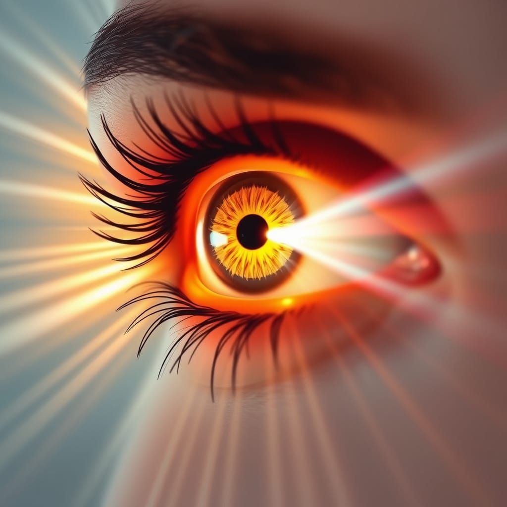 Radiant Human Figure Illuminated by a Single Glowing Eye