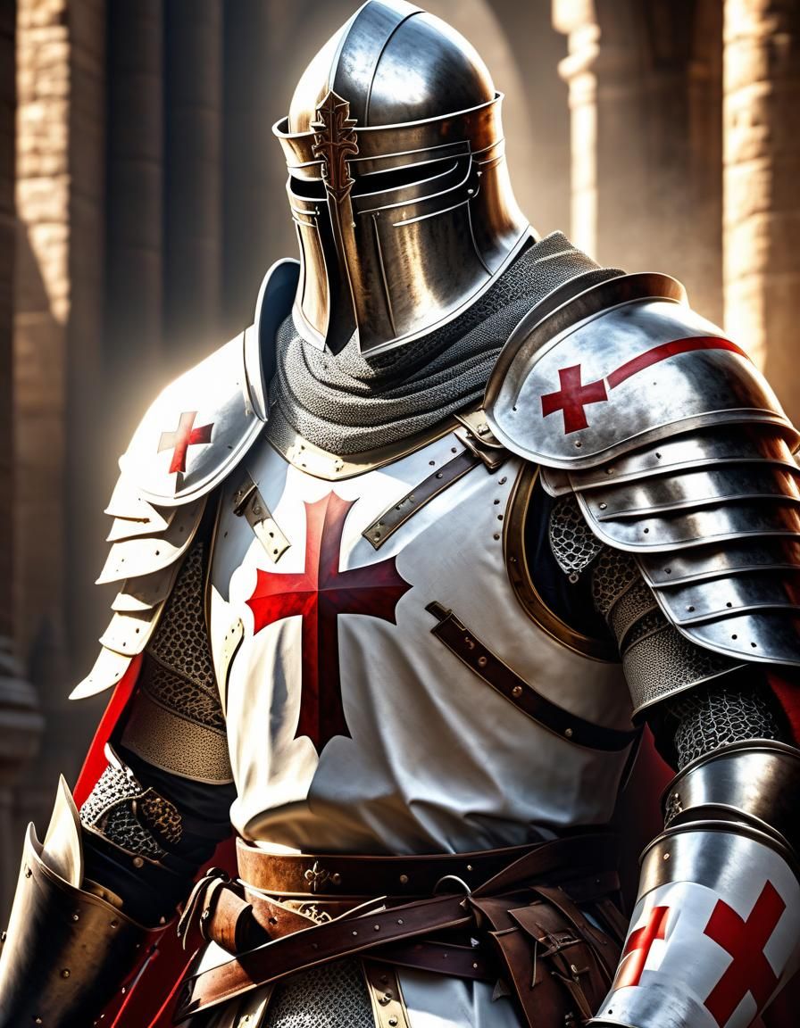 Crusader Knight Paladin in Intricate Armor