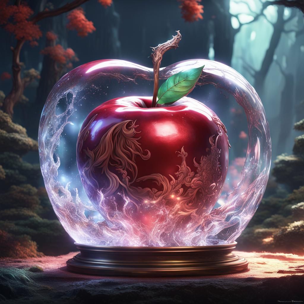 Crystal Apple with Horse: Detailed Fantasy Concept Art