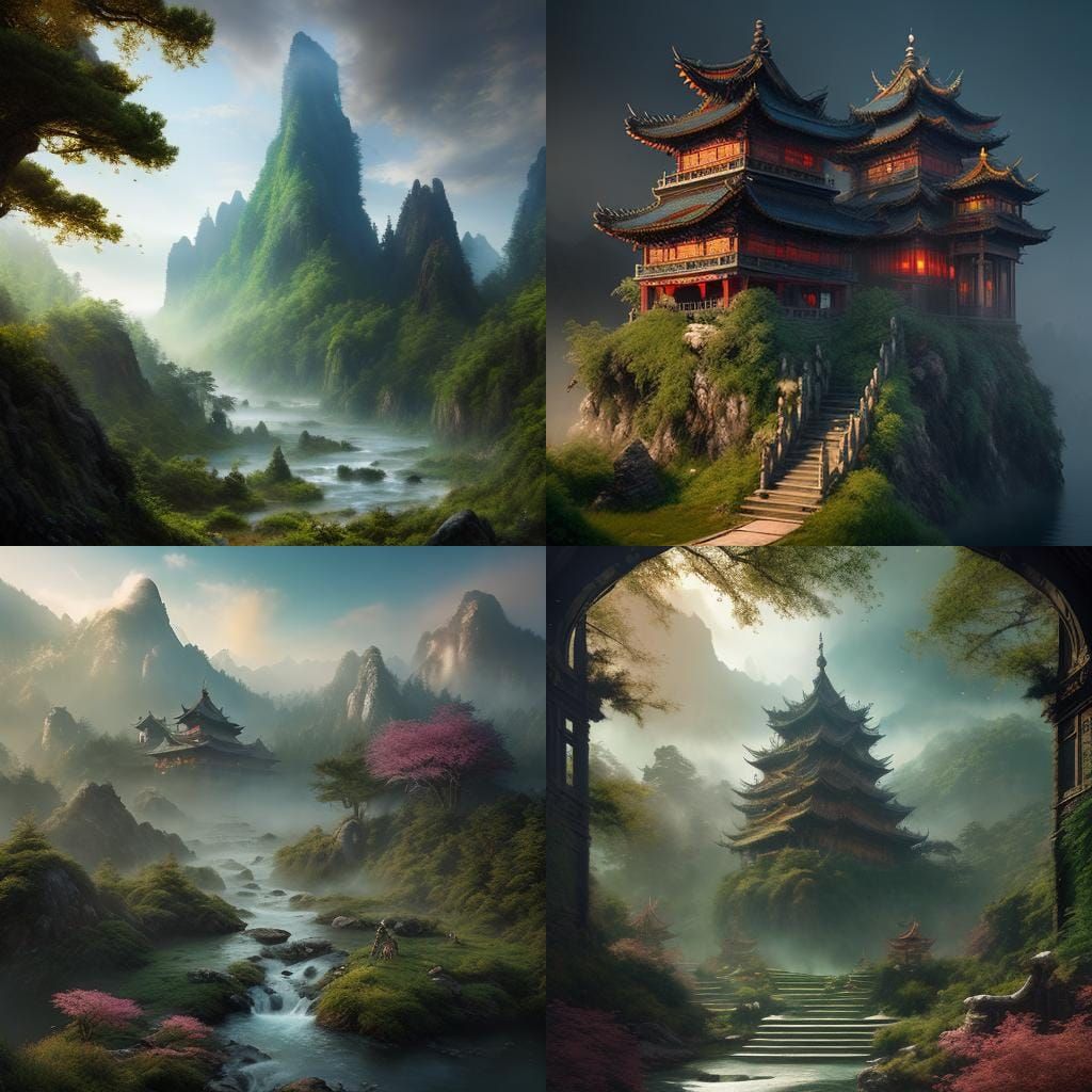 Majestic Fantasy Warrior in Zen Harmony