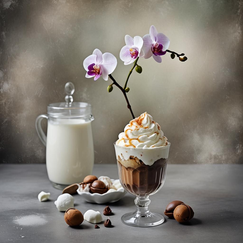 Hyperrealistic Coffee Ice Cream Digital Art