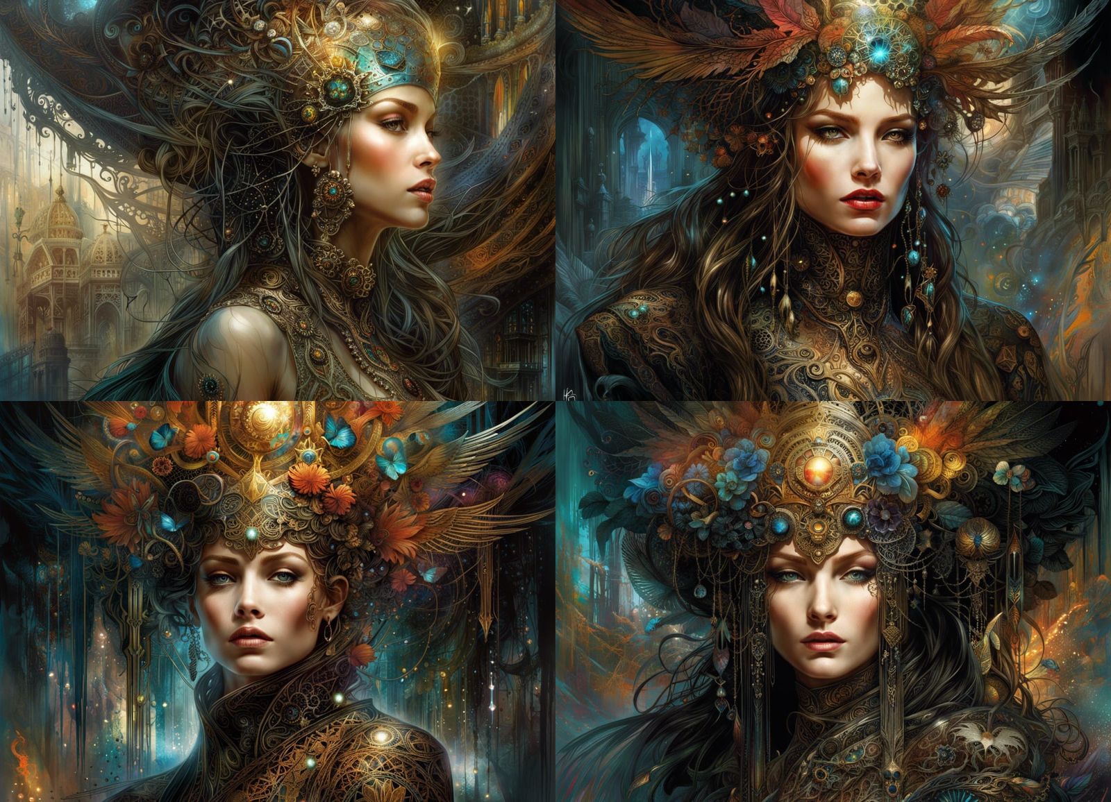 Enchanting Fey Enchantress with Prismatic Filigree