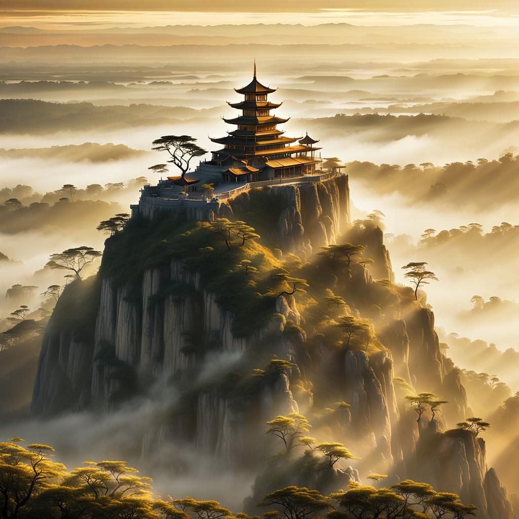 Neo-Romantic Wijayakusuma Bloom in Golden Light