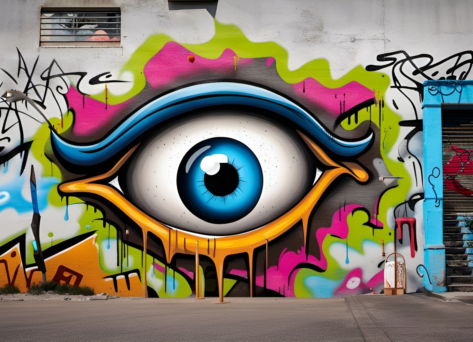 Urban Eye Graffiti Street Art Mural