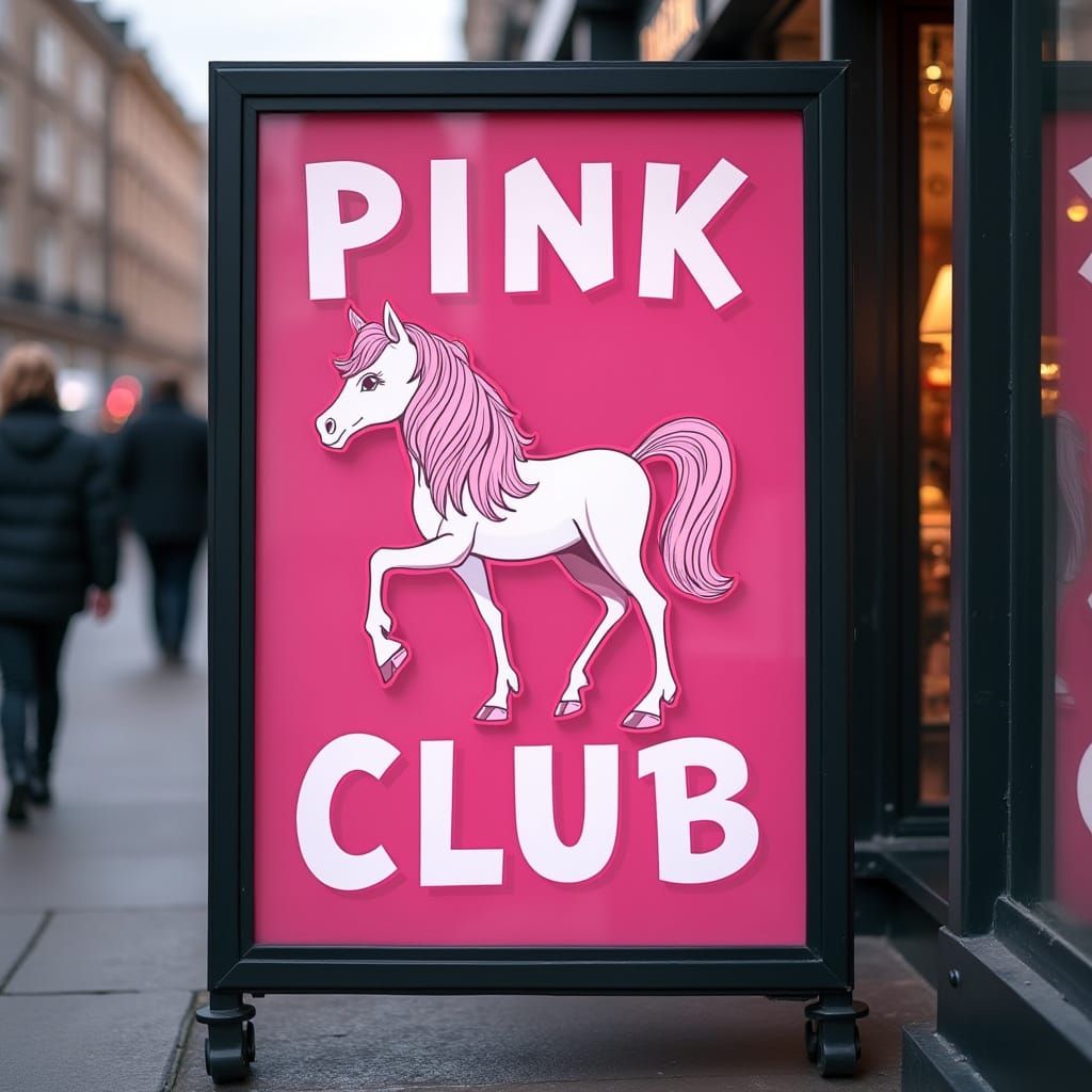 Vibrant Pink Pony Billboard