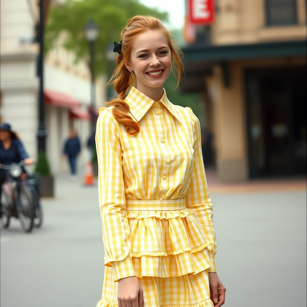 Ginger Goddess Strolls through the Prairie in Cinematic Styl...