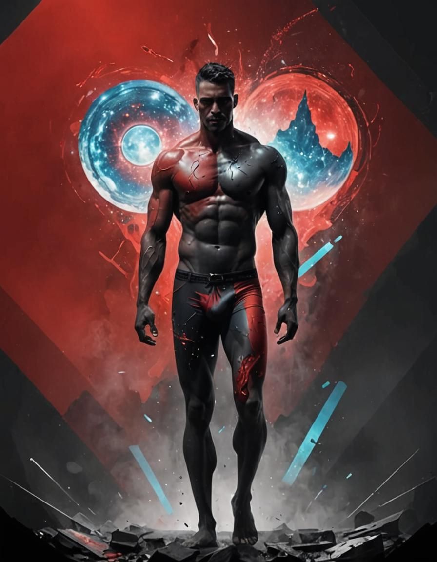 Shirtless Bbno$ in Red Underwear: 8K Photography