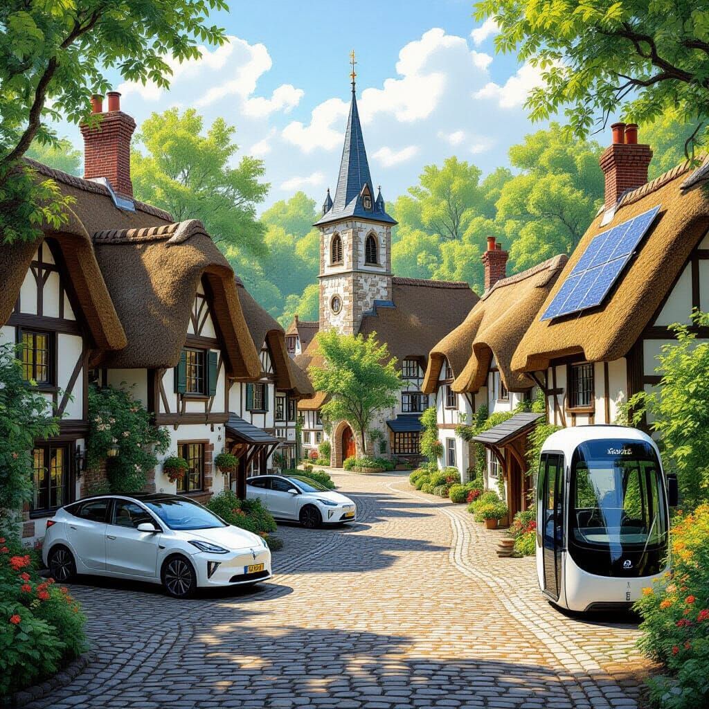 Quaint English Village Blending Modern and Historic Charm