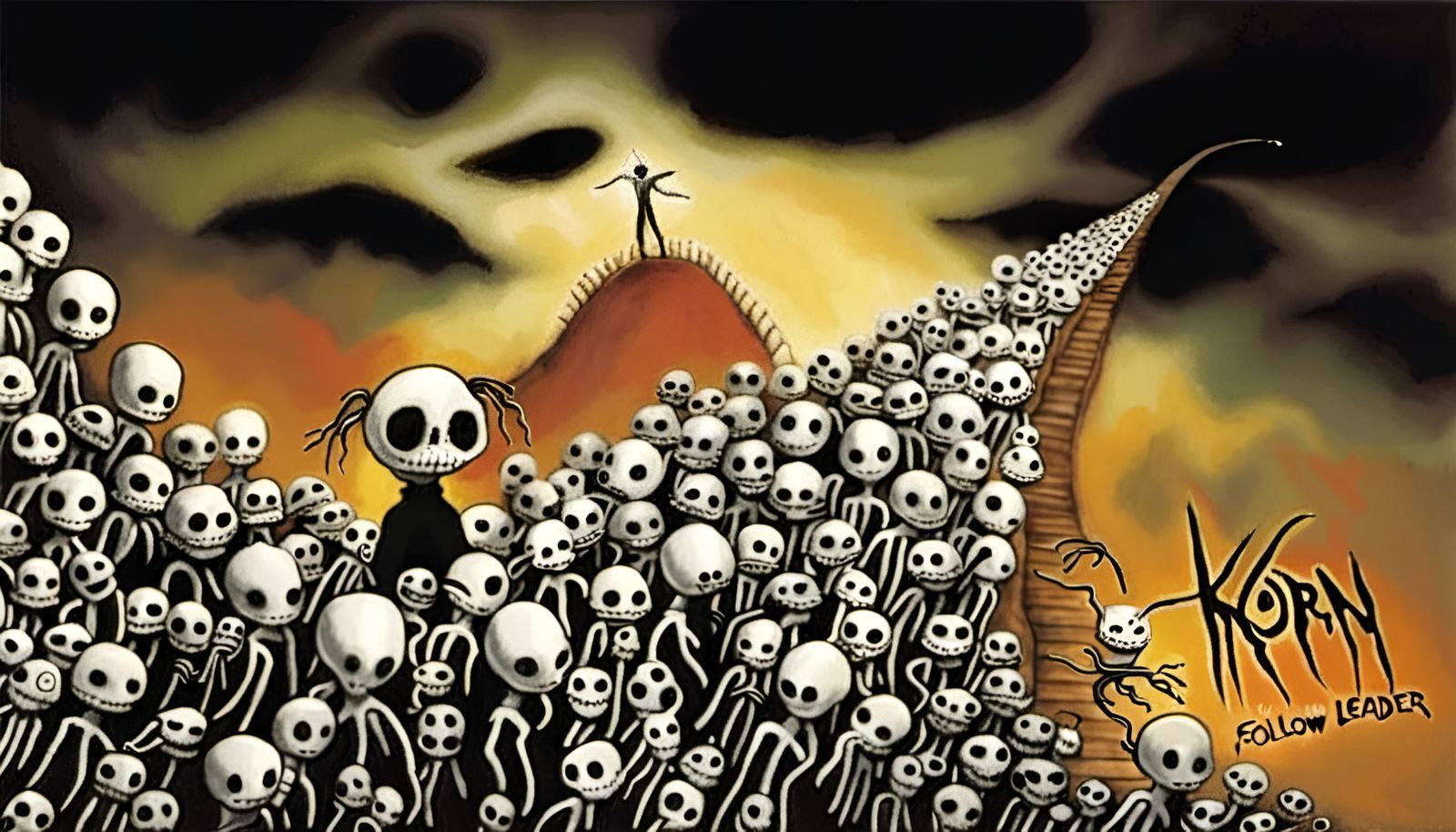 Korn — Follow The Leader (1998) as designed by Tim Burton