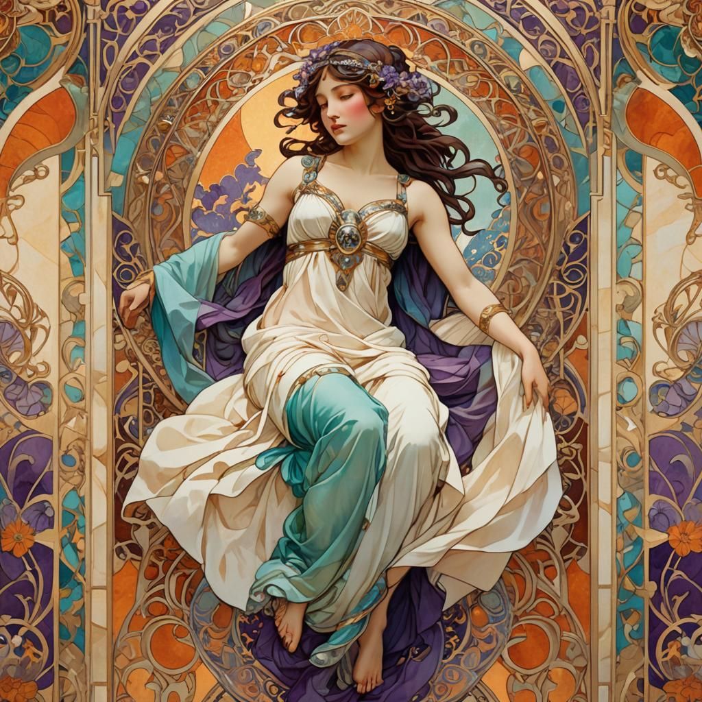 Luxurious White Towel on Ornate Floor