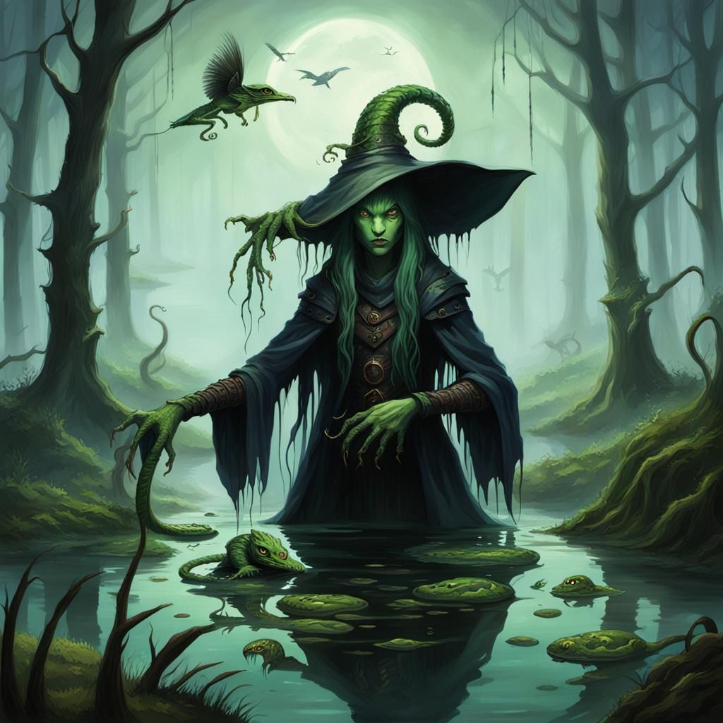 Eldritch Swamp Witch in Twilight