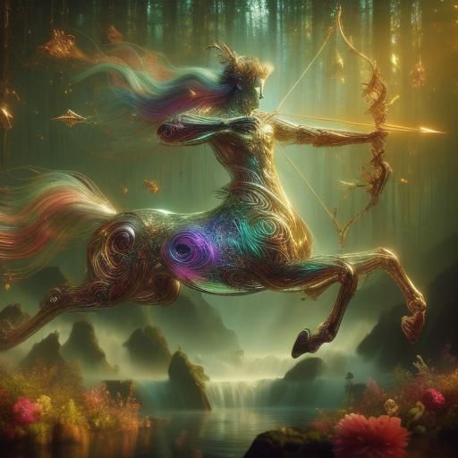 Mystical Forest Centaur in Astral Cosmic Style
