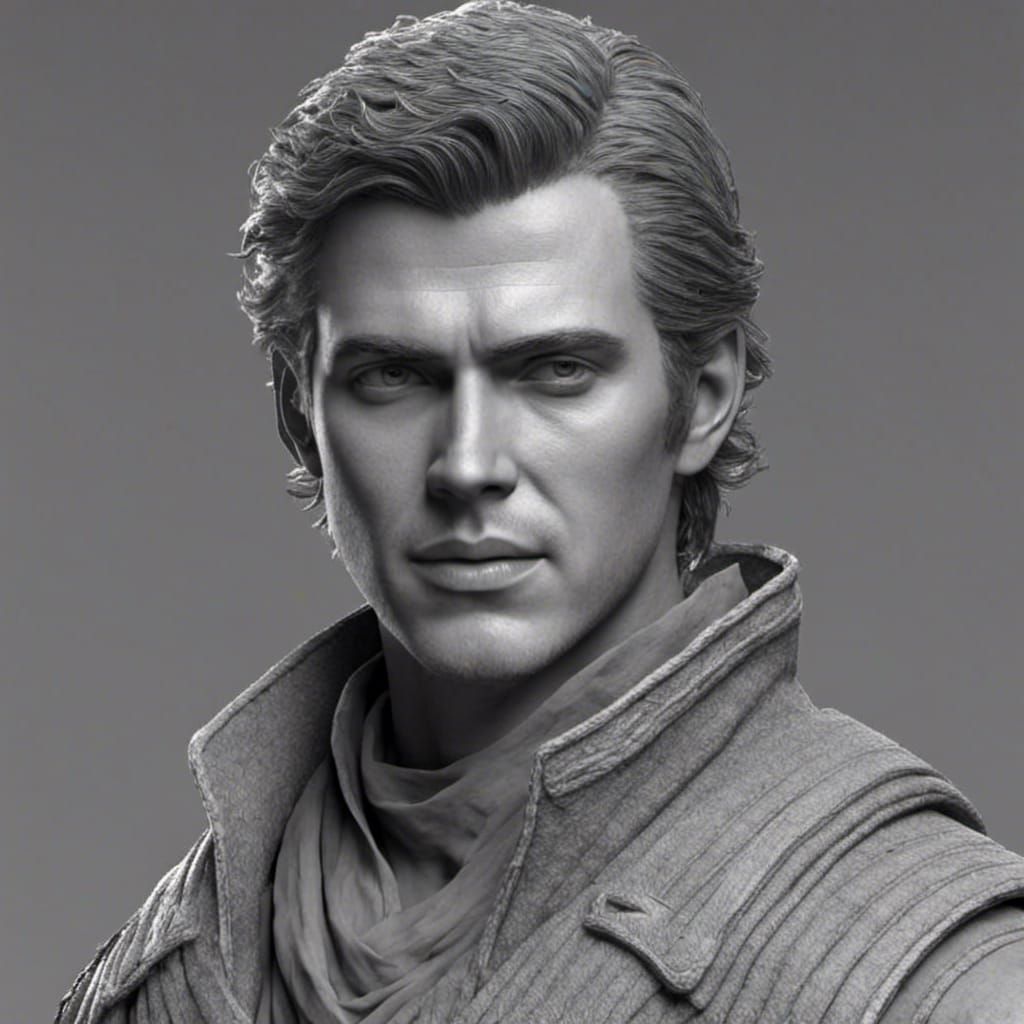 Realistic Greyscale 3D Model Portrait in ZBrush