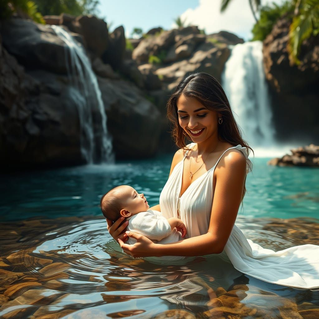 Mother in a Dreamlike Film Noir Setting