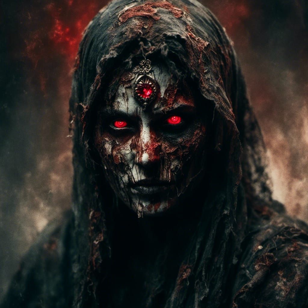 Macabre Arab Dancer with Red Eyes