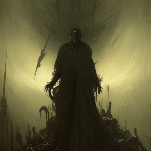 Horrific Thousand-Eyed Monster in Doré-Rutkowski Style