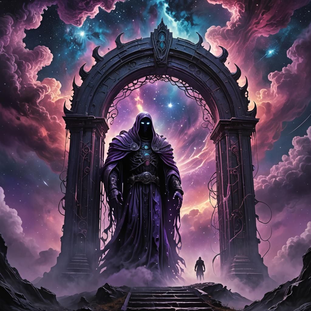 Ghost Gatekeeper of the Milky Way in Cosmic Horror Style