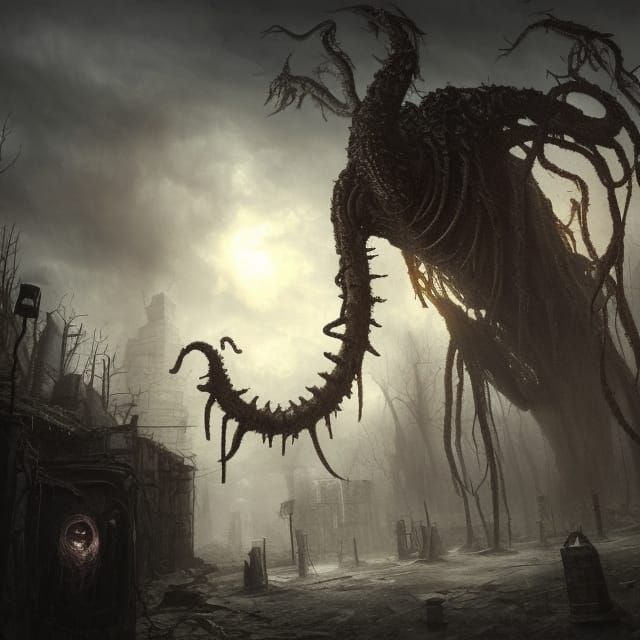 Dark Post-Apocalyptic World Ruined by Elder God