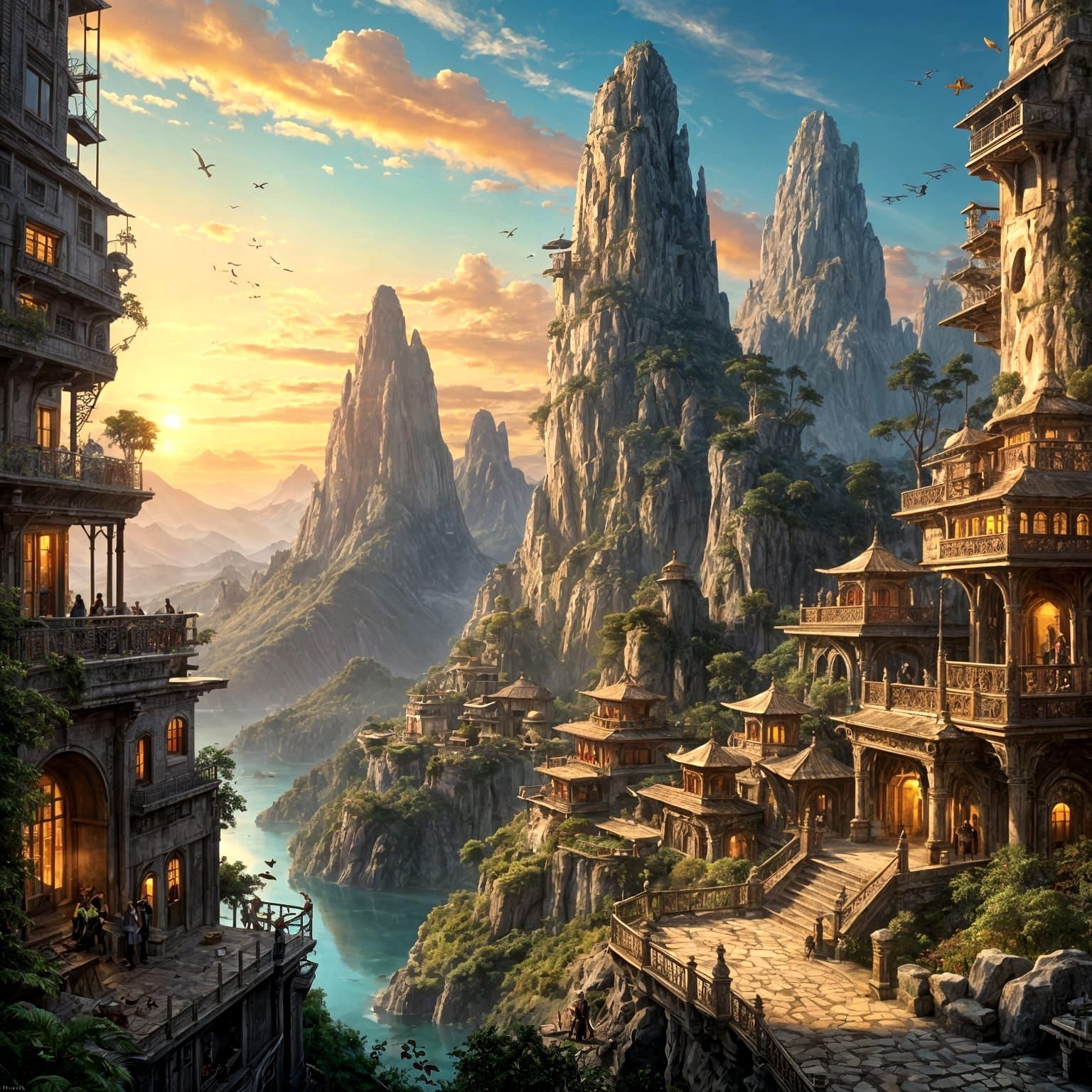 Mystical Futuristic City in a Himalayan Paradise
