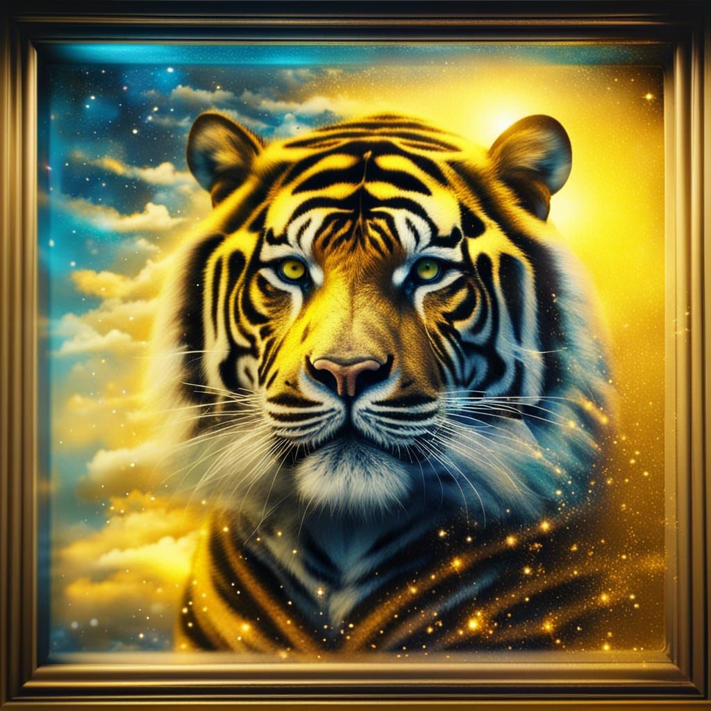 Glittering 3D Tiger Emerges from Photo