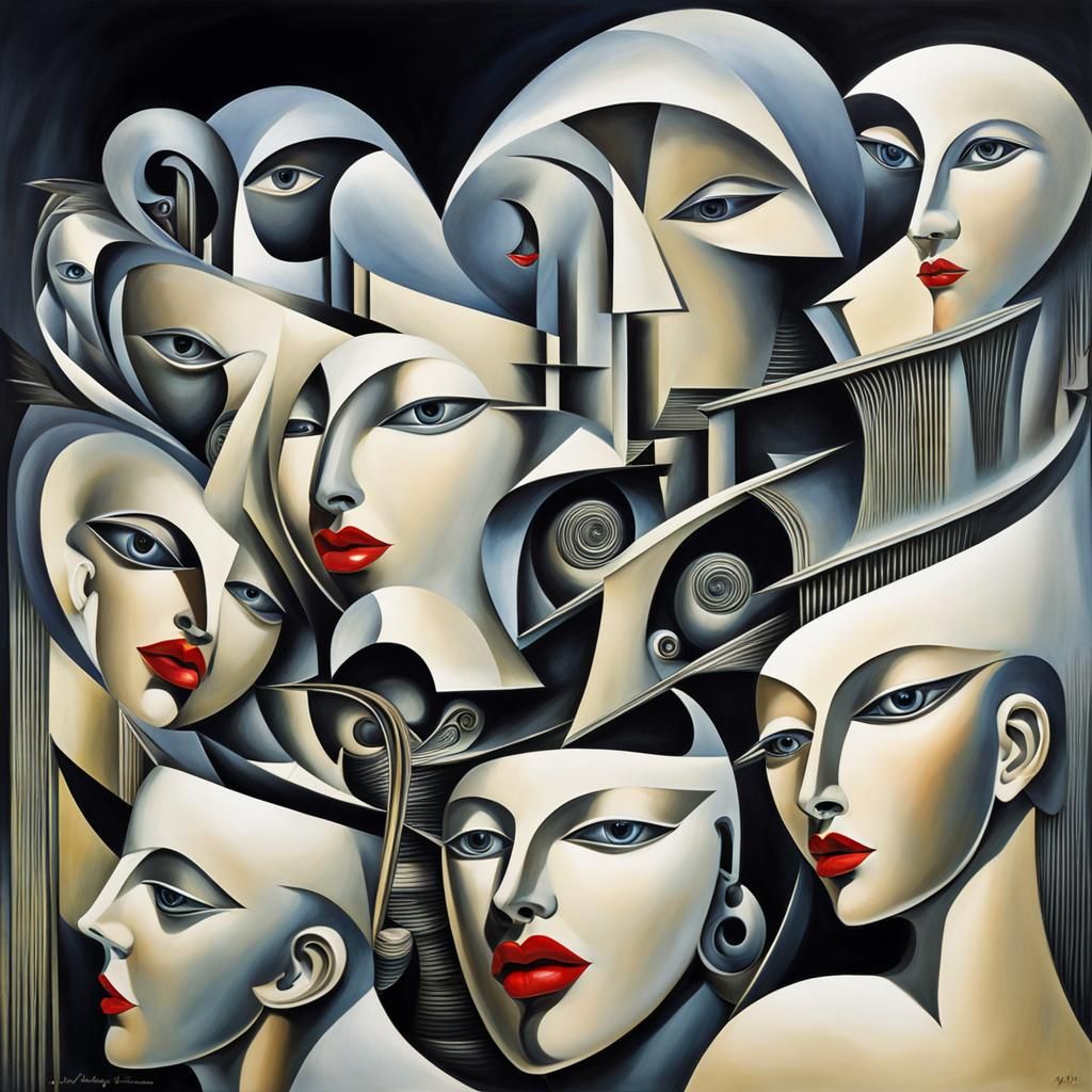 Surreal Hearts in Dark Intertwined Embrace