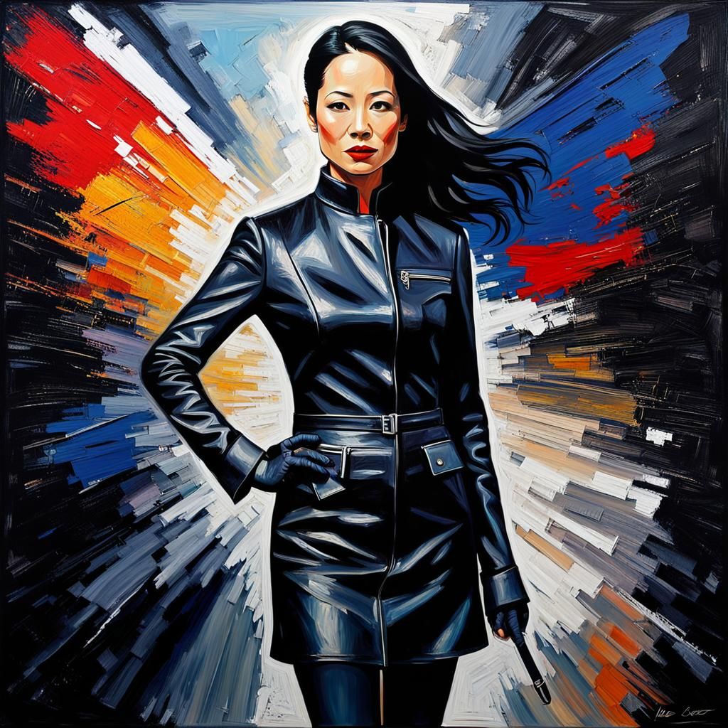 Gigeresque Vampire Goddess Stewardess in Neo-Impressionist S...