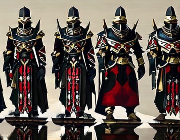 Mongolian Sith Riders in Red Armor on Desert Plains