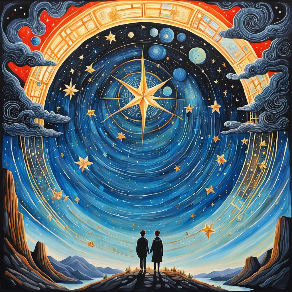 Gouache Painting of Unwavering Love Around a Star