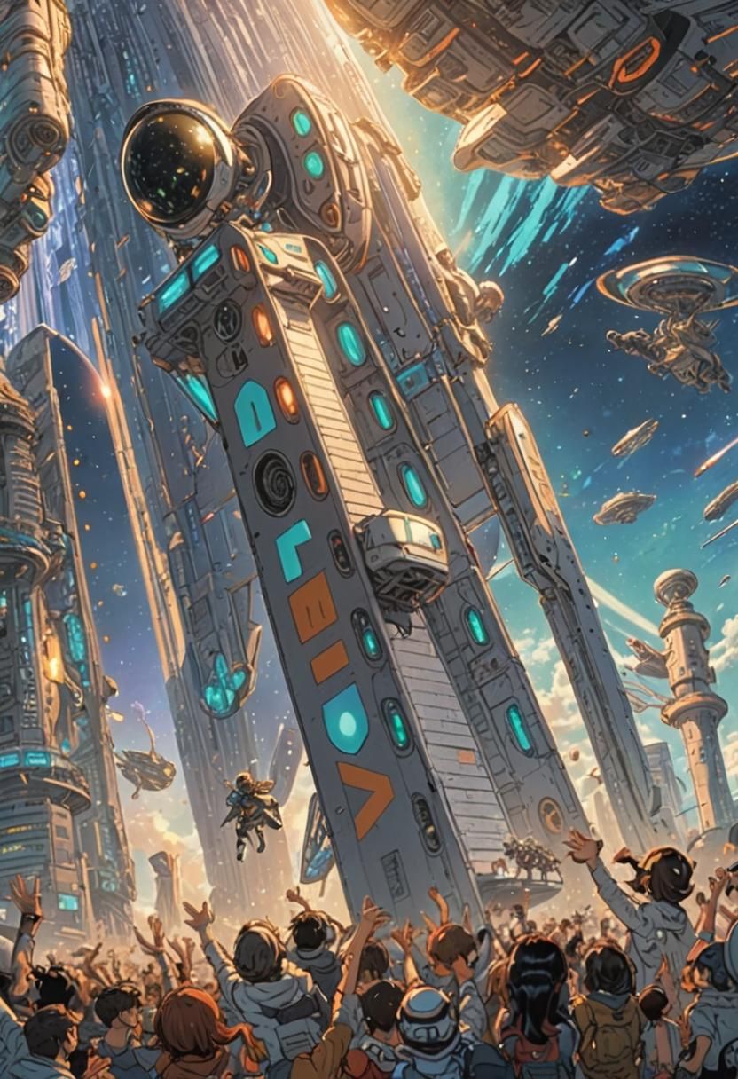 Anime Spacecraft Arrival on Alien Planet