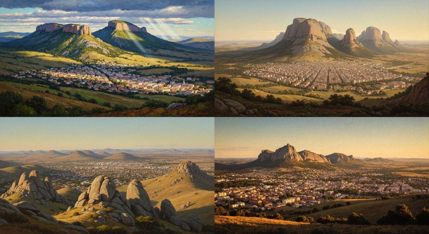 Minas City Uruguay Landscape with Verdún Cerro