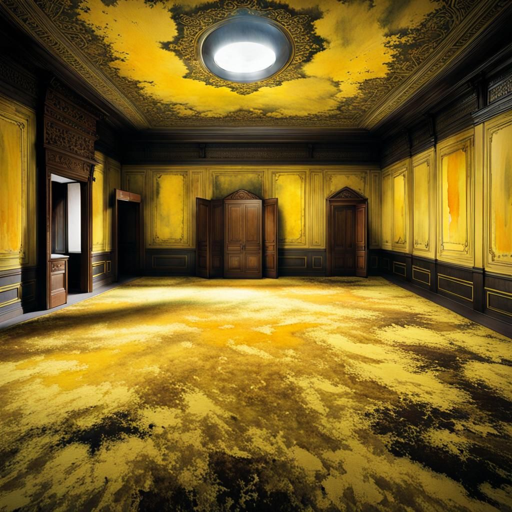 Creepy Watercolor Backrooms Liminal Space