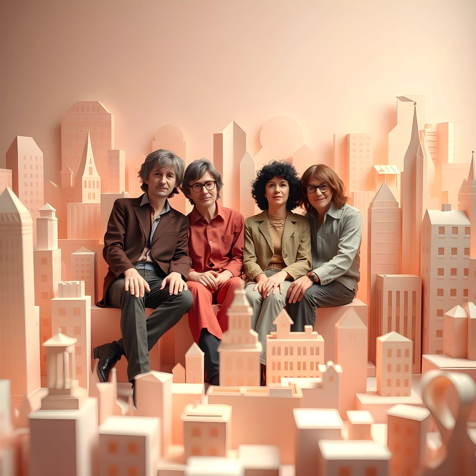 Talking Heads Band in Origami Paper Craft