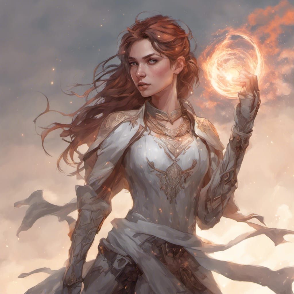 Elf Cleric Portrait in Hyperdetailed Style