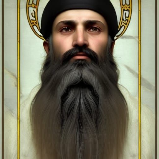 Saint Maron Portrait in Hyperdetailed Style