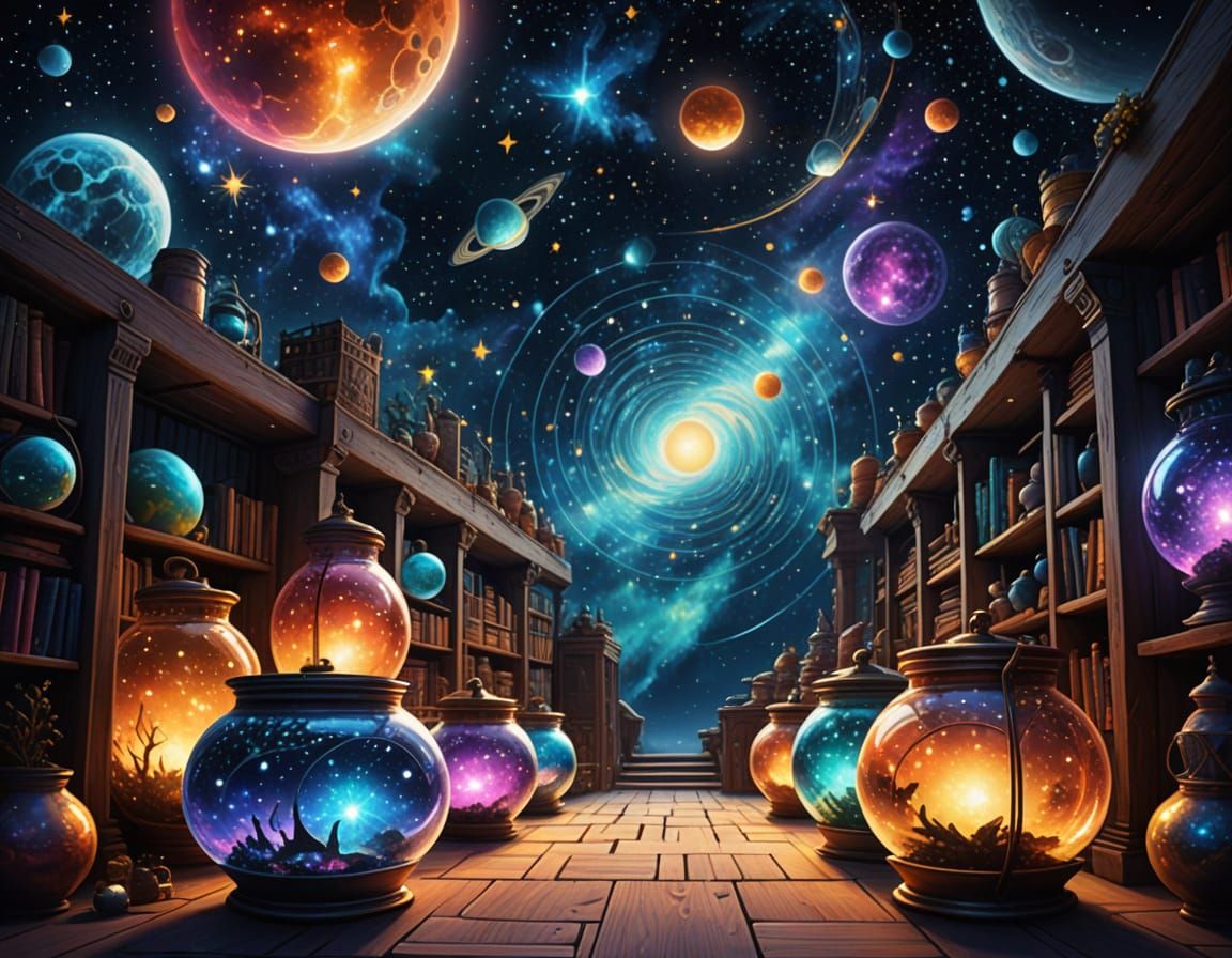 Cosmic Visionaries Gaze Upwards in Ethereal Realism