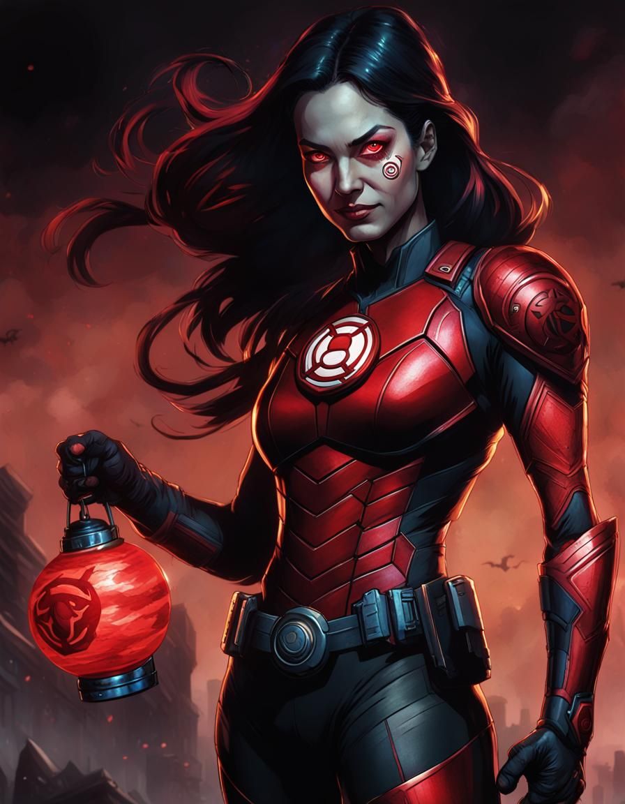 Jenny Jurwich as a Sinister Red Lantern