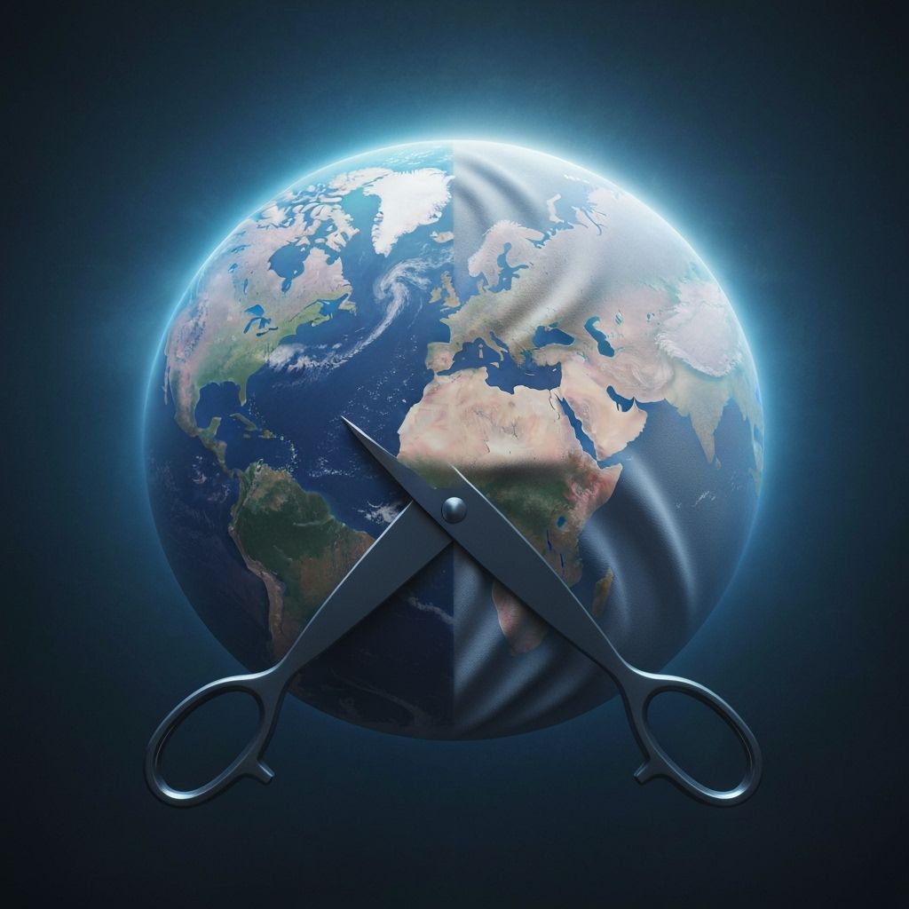 Surreal Earth Split: Realistic Geography Meets Fabric Transf...