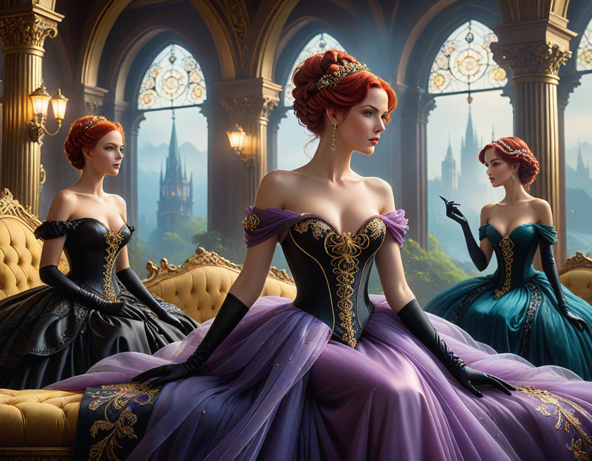Elegant Ladies Entwined with Oceanic Myth