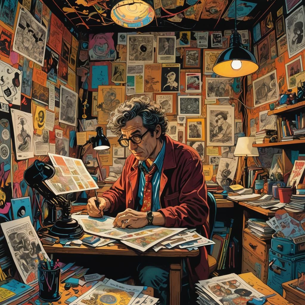 Psychedelic Artist at Work: Underground Comix Scene