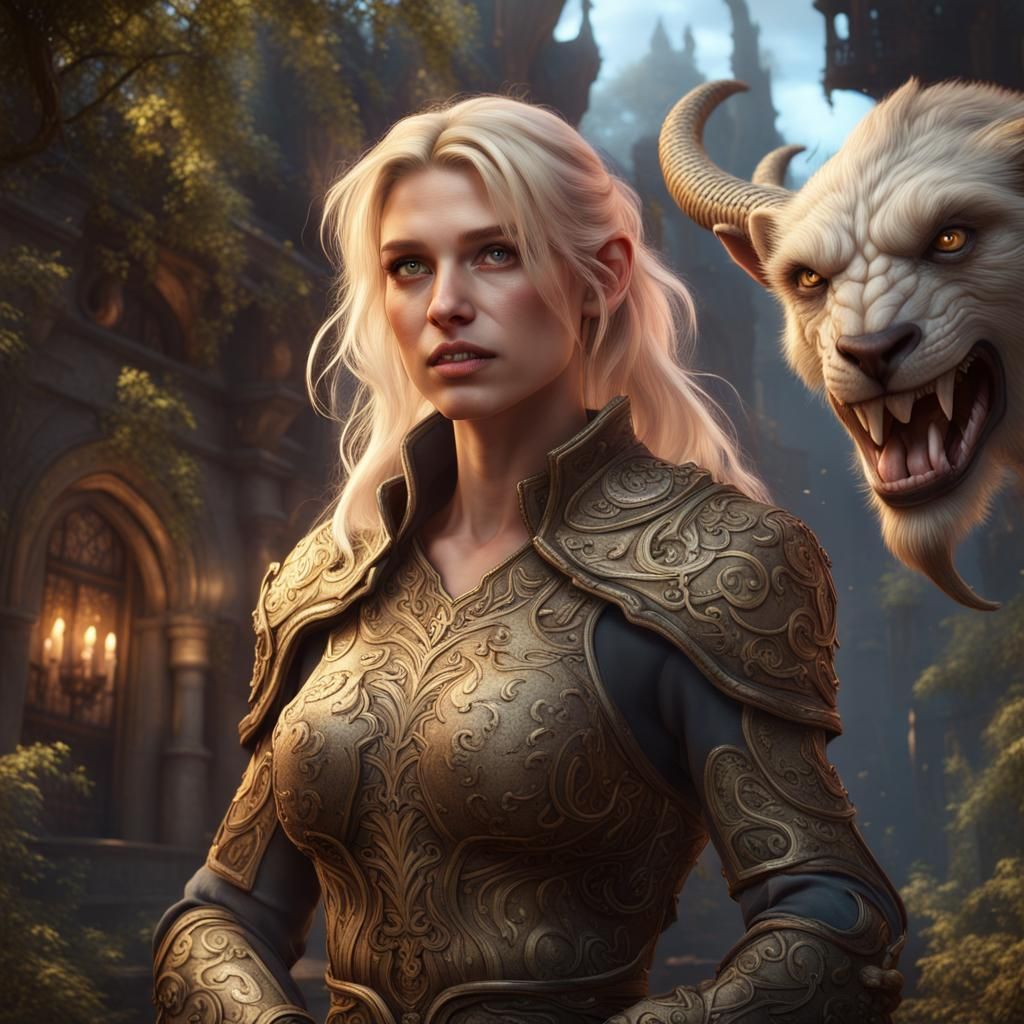 Beautiful Innkeeper: Detailed Fantasy Art in 8k