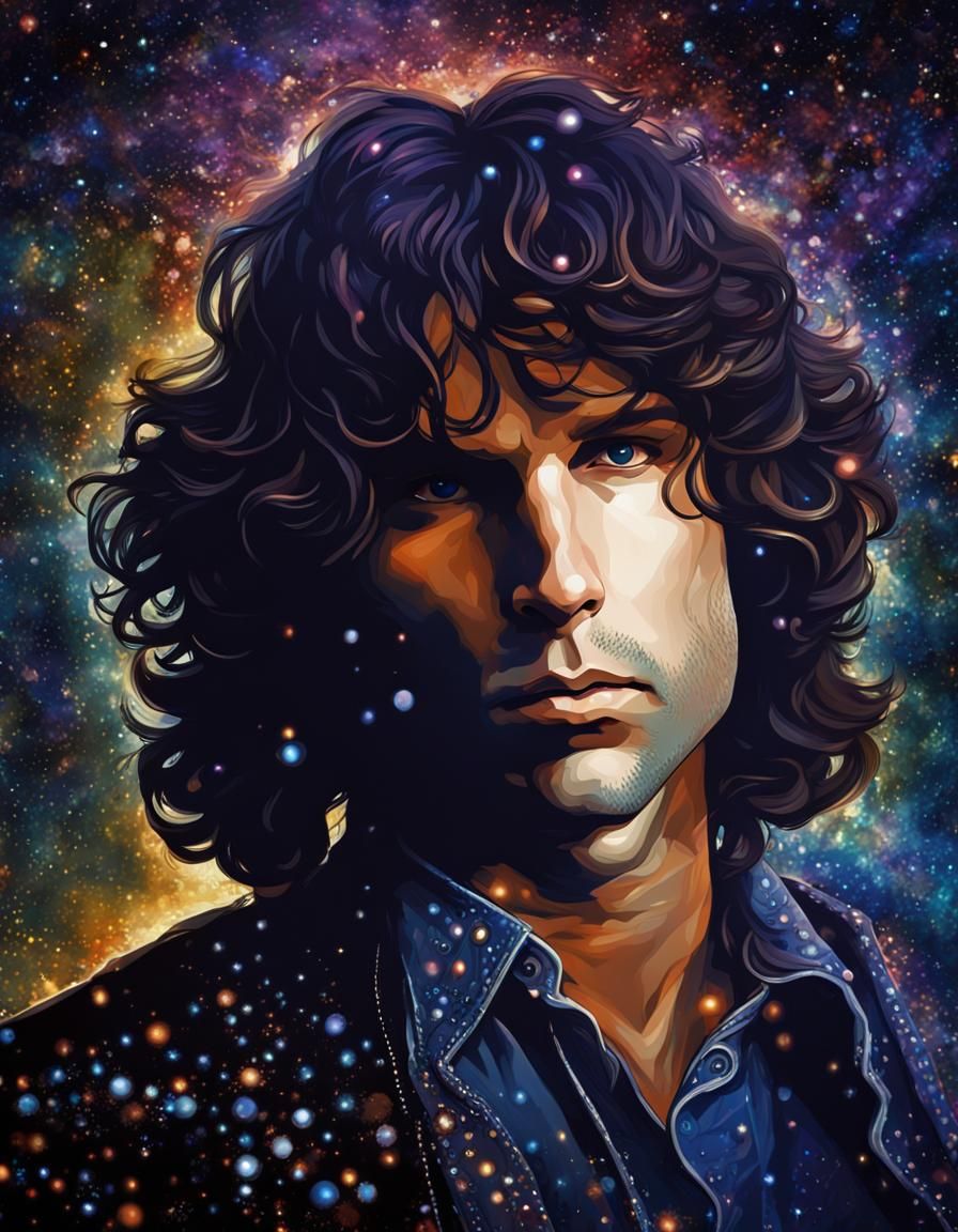Jim Morrison in Starry Prismatic Moonlight