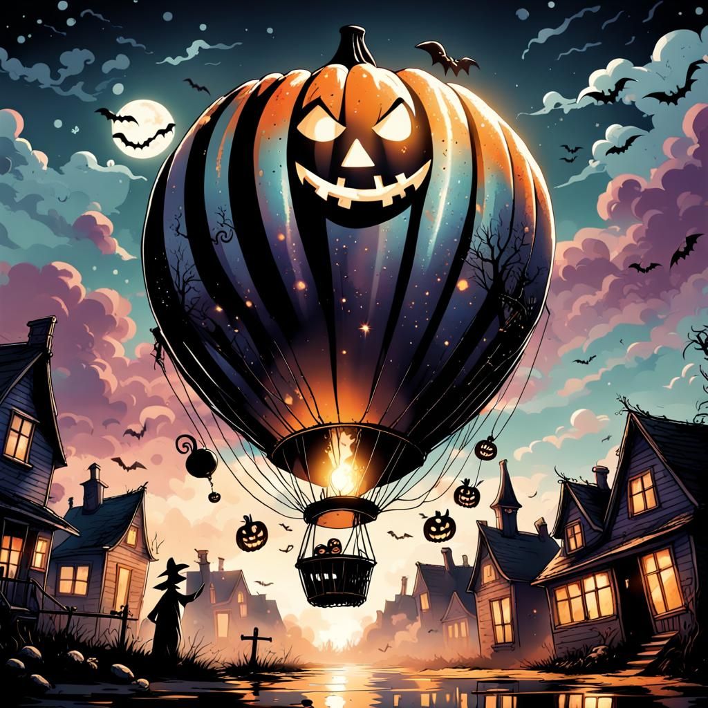 " montgolfière halloween "
