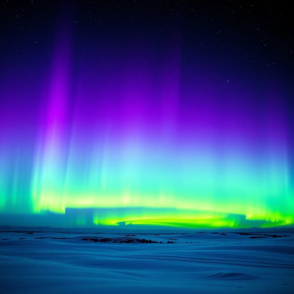 Spectacular Aurora Borealis in Vibrant Color Fields