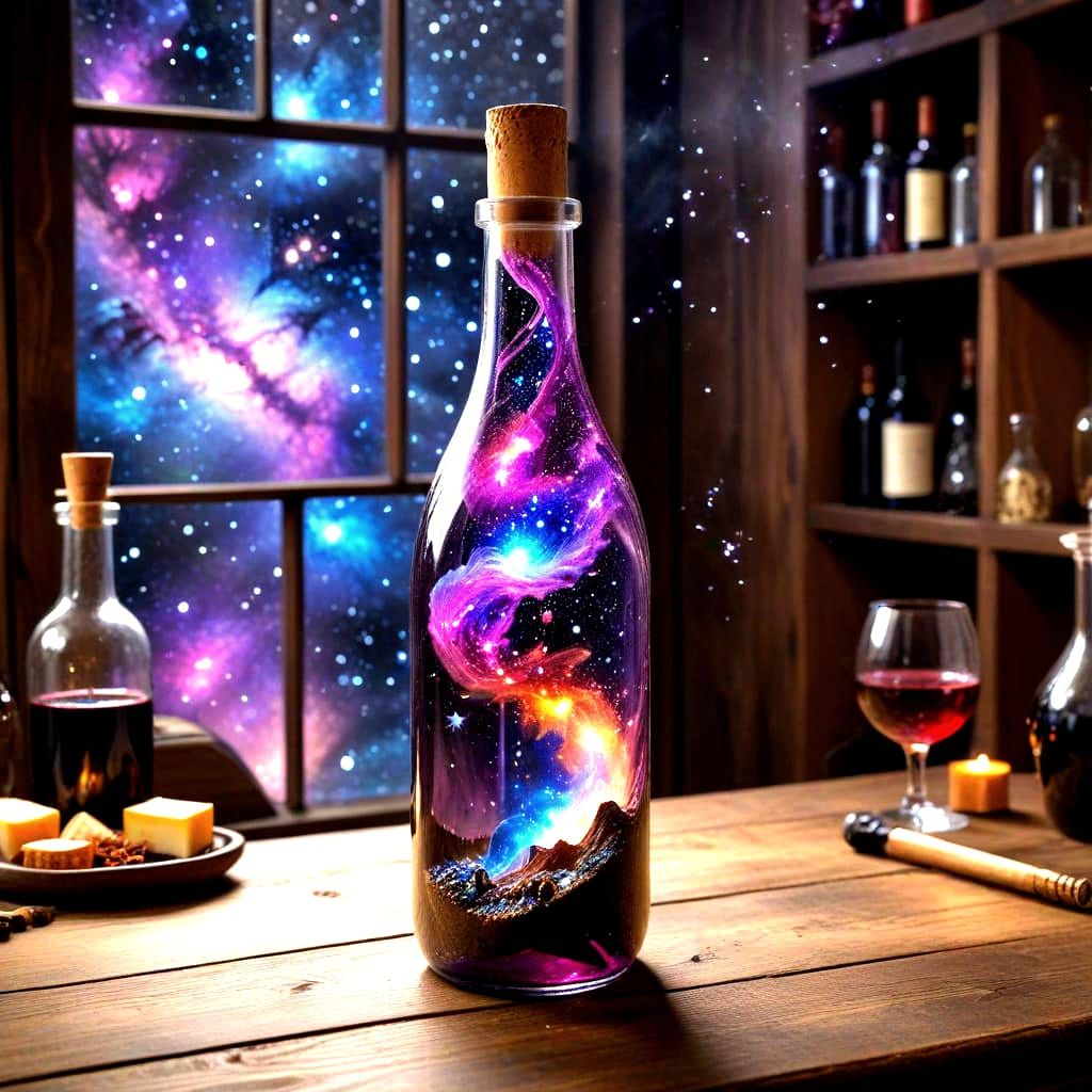 Galaxy in a Wine Bottle, Wizard's Workshop Scene