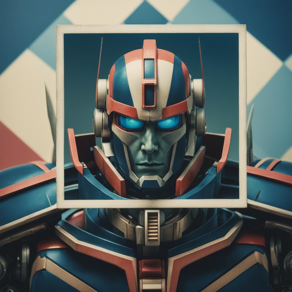 Cyberpunk Cyborg Fisher King Polaroid Portrait