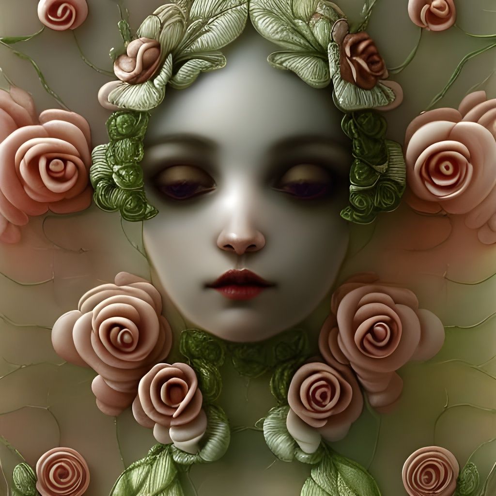 Hyperdetailed Glass Ceramic Rose Creatures