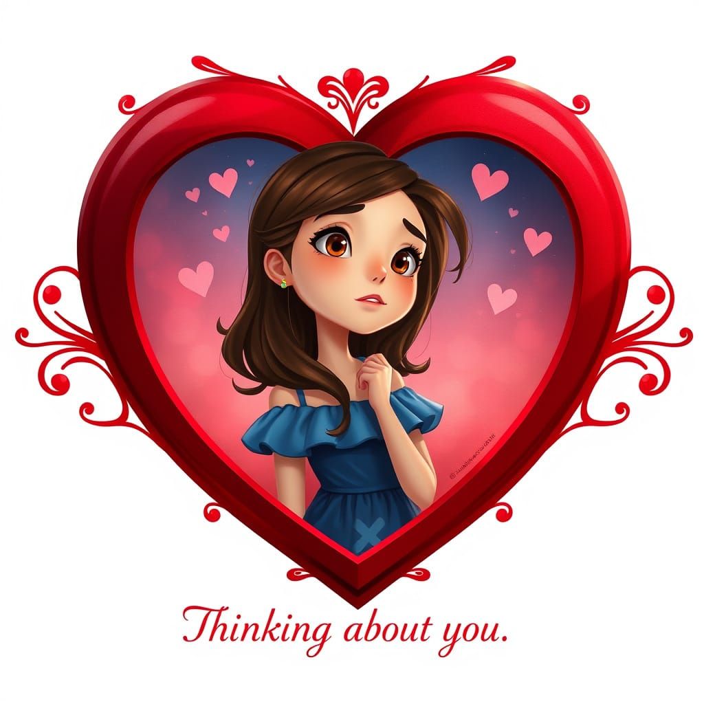 Romantic Daydreaming in a Red Heart