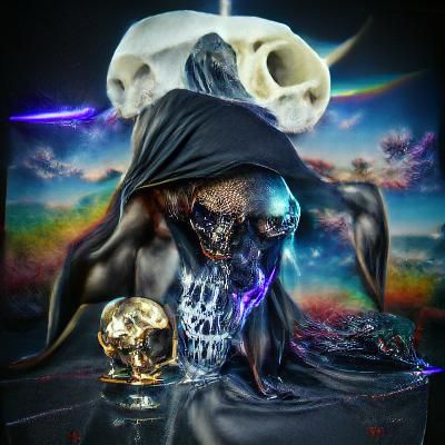 Nocturne Skull God of Sleep and Death in Surreal Style
